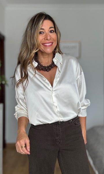 Blusa Satinada Beige