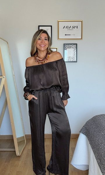 Pantalón Satén Frida Marrón
