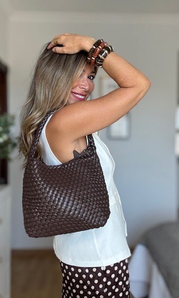 Bolso Trenzado marrón chocolate