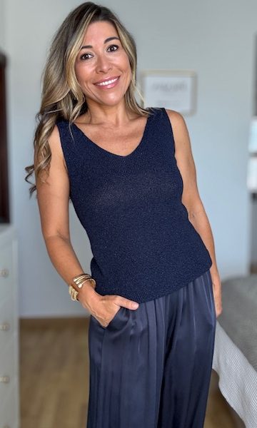 Top Hilo Gloss Azul Marino