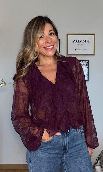 Blusa Marianna Encaje Burdeos