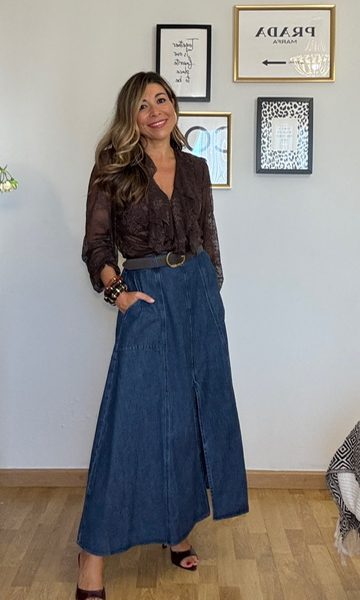 Falda Denim Evase