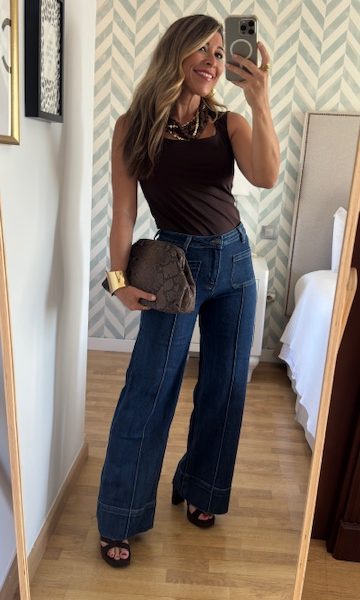 Jeans Denim Ribete Bolsillos