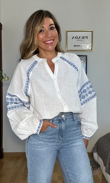 Blusa Celia Bordada Blanca