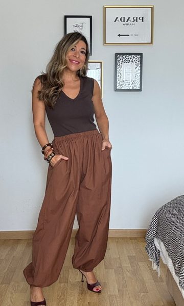 Pantalón Bombacho Carola Marrón