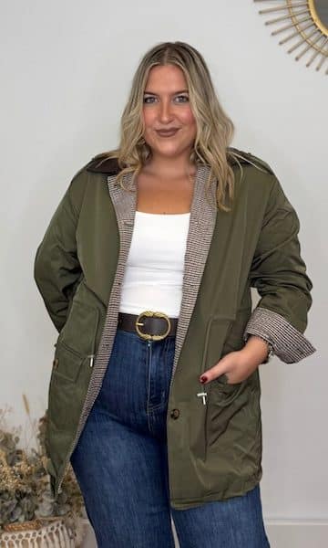 Parka Bolsillos Verde Caza