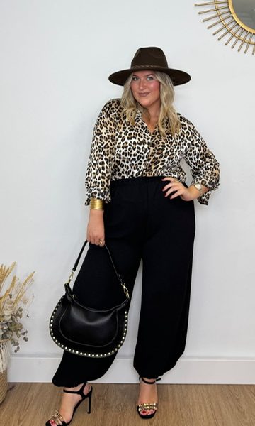 Pantalón bombacho gasa negro