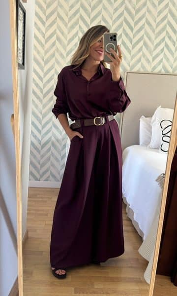 Pantalón Casilda Berenjena