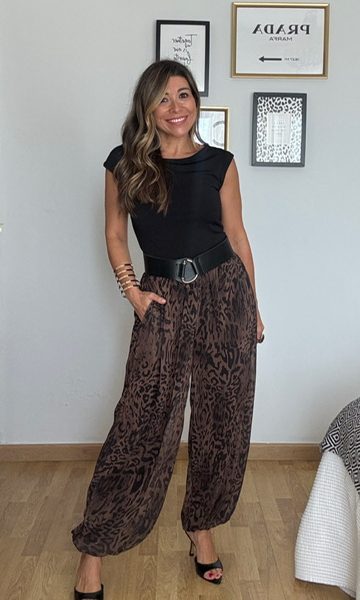Pantalón Bombacho Gasa Animal Print