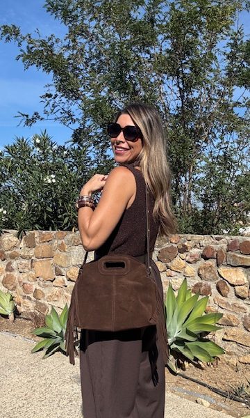 Bolso serraje marron chocolate