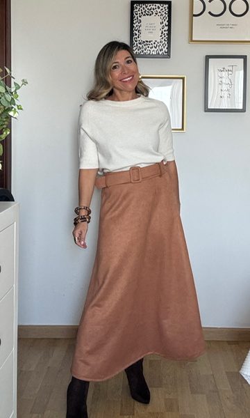 Falda Antelina Cinturón Calabaza