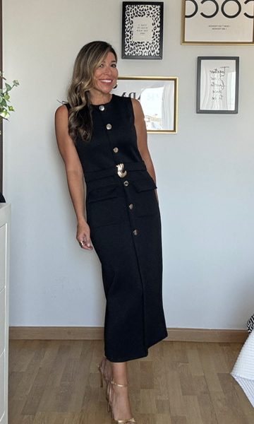 Vestido Punto Cañada Negro