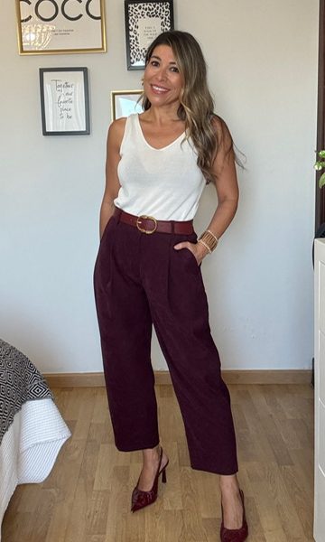 Pantalón Micropana Burdeos