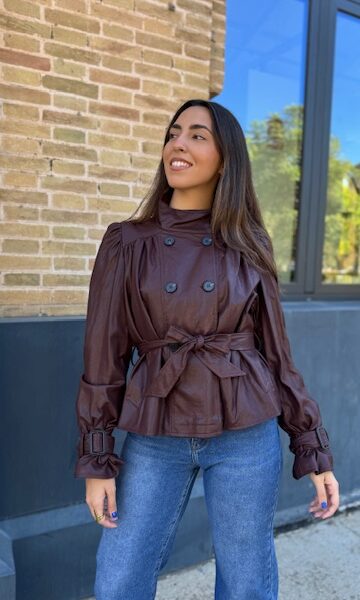 Chaqueta Polipiel Berenjena
