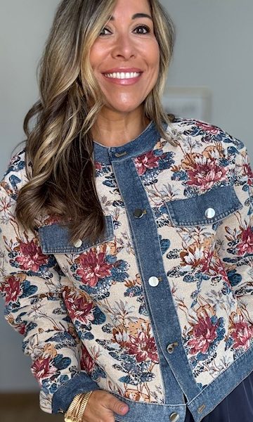 Chaqueta Estampada Jacquard Denim