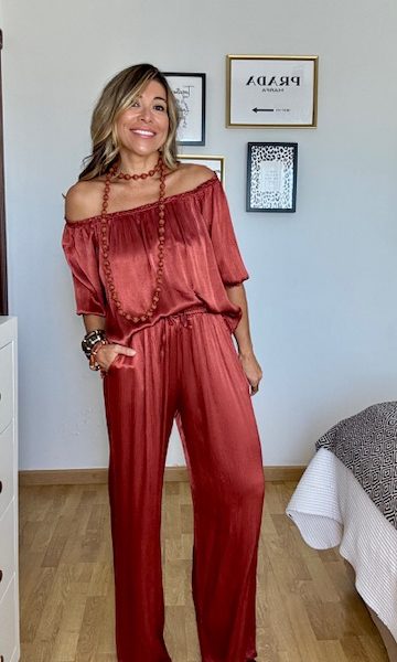 Pantalón Satén Frida Teja
