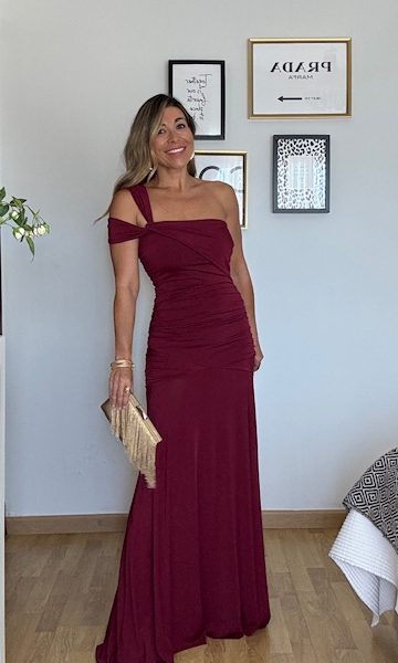 Vestido Invitada Margaret Burdeos
