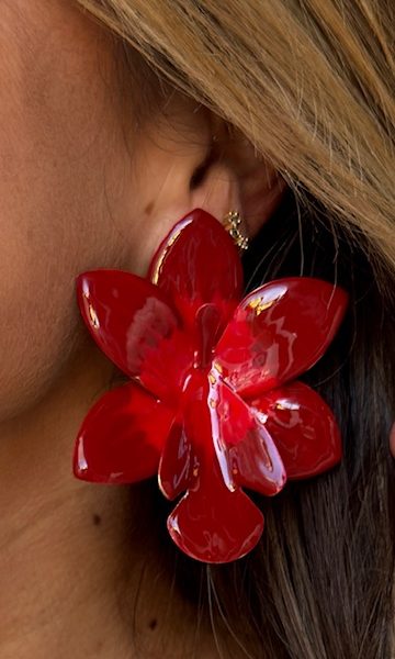 Pendientes maxiflor rojo