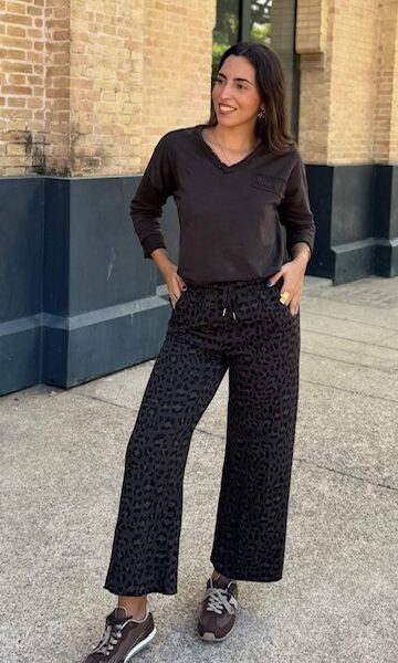 Pantalón Animal Print Cotton  Marrón