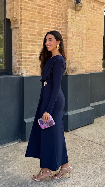 Vestido Invitada Anna Azul Marino - Imagen 2