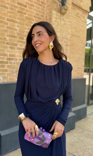 Vestido Invitada Anna Azul Marino