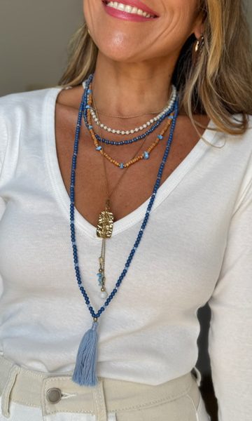 Collar múltiple combi Azul