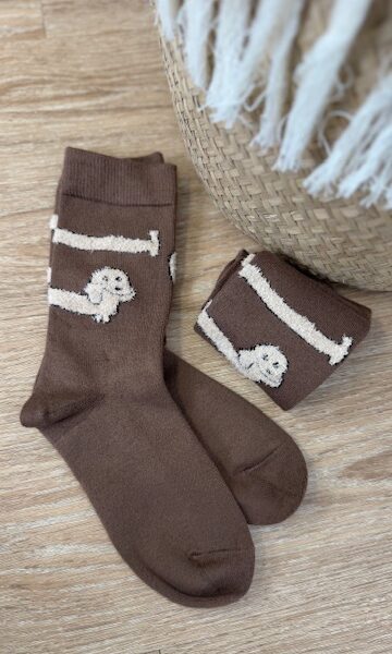 Par Calcetines Dog Marrón