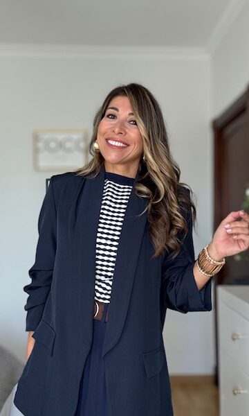 Blazer Mangas Arrugaditas Azul Marino