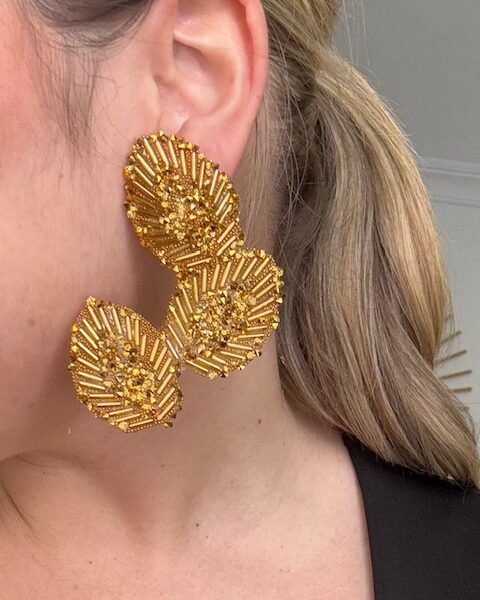 Pendientes Pasamanería Dorado