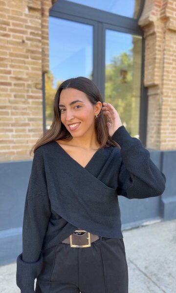 Jersey Punto Cruzado Negro