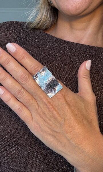 Anillo Hazel Liso Plateado