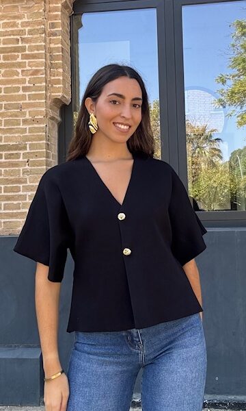 Top Punto Cruzado Lucrecia Negro