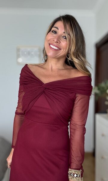 Vestido Tul Casilda Burdeos