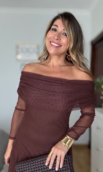 Vestido Tul Valeria Marrón