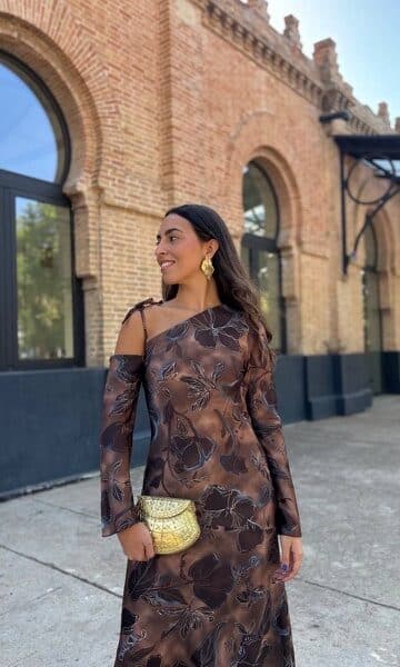 Vestido Invitada Dunia Marrón