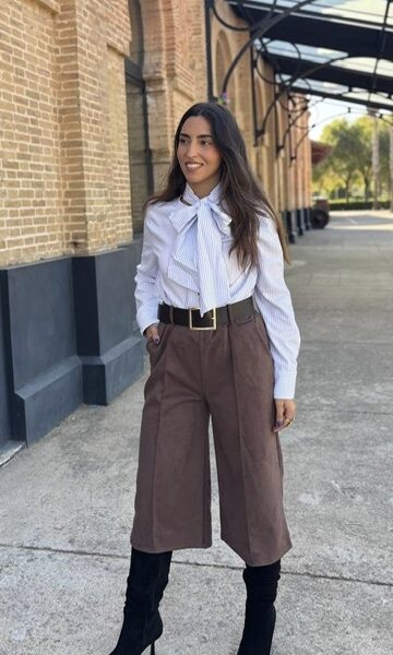 Bermudas Antelina Ribete Marrón