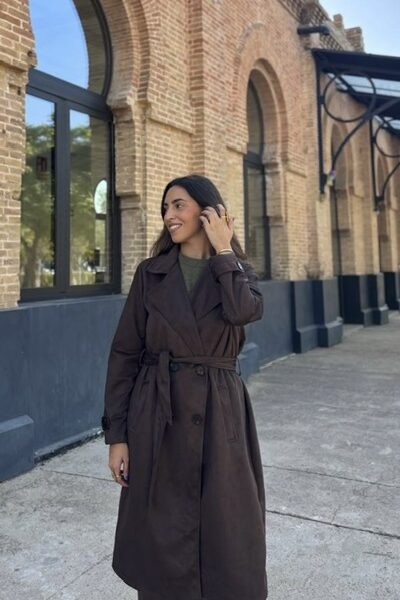 Abrigo Gabardina Antelina Marrón