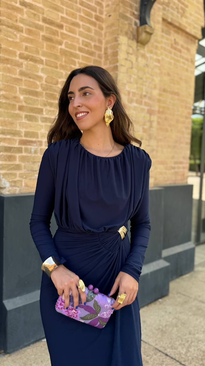 Vestido Invitada Anna Azul Marino - Imagen 6