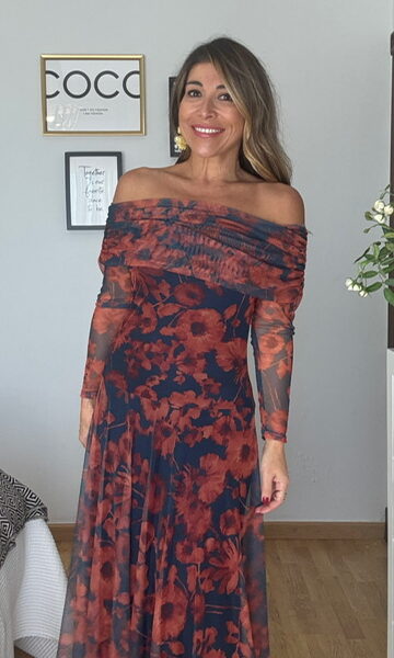 Vestido Tul estampado floral