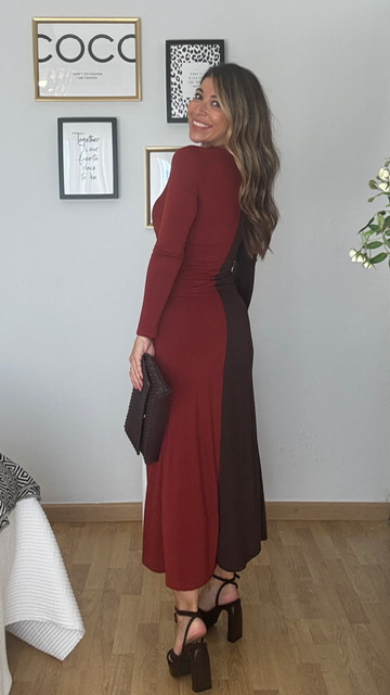 Vestido Tricolor Teja - Imagen 7