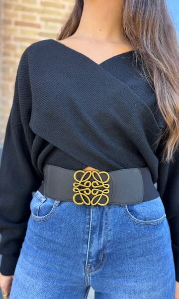 Cinturón Logo Elástico Negro