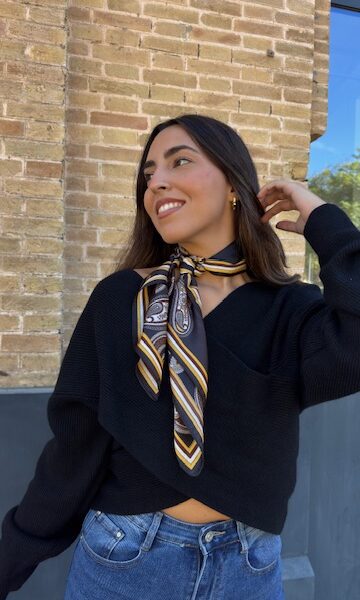Pañuelo Bandana Cashmere Negro
