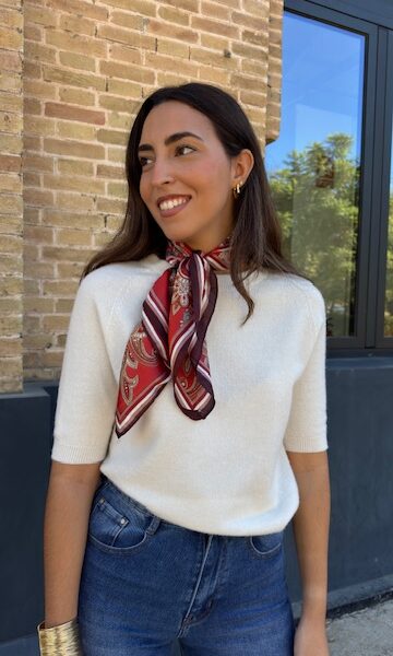 Pañuelo Bandana Burdeos Estampado