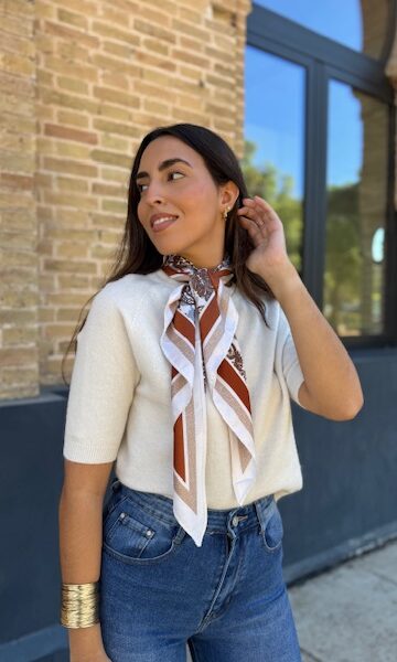 Pañuelo Banda Triangular Beige