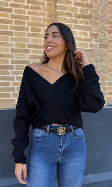 Cinturón Hebilla Logo Negro