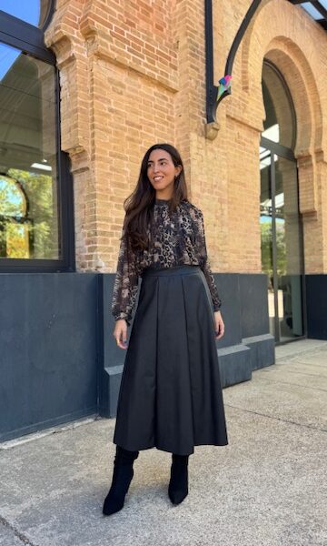 Falda Polipiel Negra Natalia