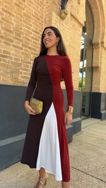 Vestido Tricolor Teja - Imagen 11