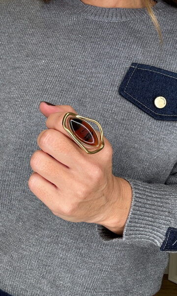 Anillo Lua Asimétrico Dorado