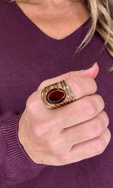 Anillo Marianna Acero Dorado