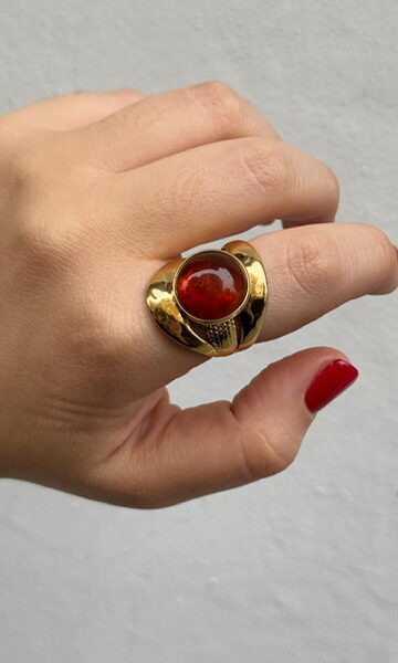 Anillo Acero Úrsula Dorado